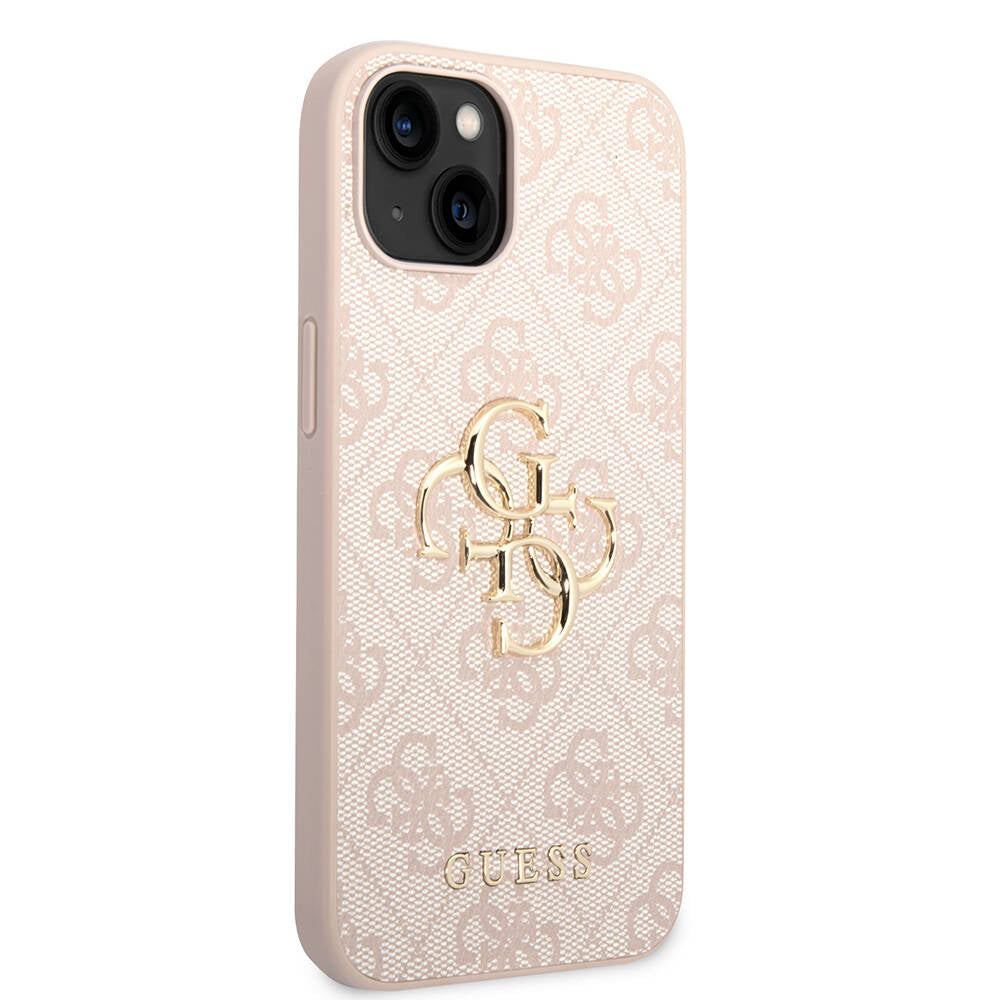 iPhone 15 Plus Kılıf Guess Orjinal Lisanslı PU Deri Yazı ve 4G Metal Logolu Desenli Kapak