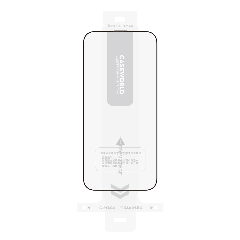 iPhone 15 Pro CaseWorld Armor Serisi Eyesafe Teknolojili 0.15mm 3D Temperli Cam Ekran Koruyucu + Uygulama Aparatlı