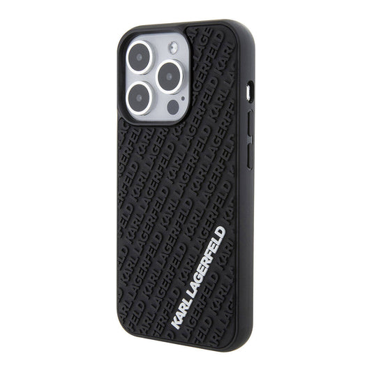 iPhone 15 Pro Kılıf Karl Lagerfeld Silikon 3D Multi Logo Orjinal Lisanslı Kapak