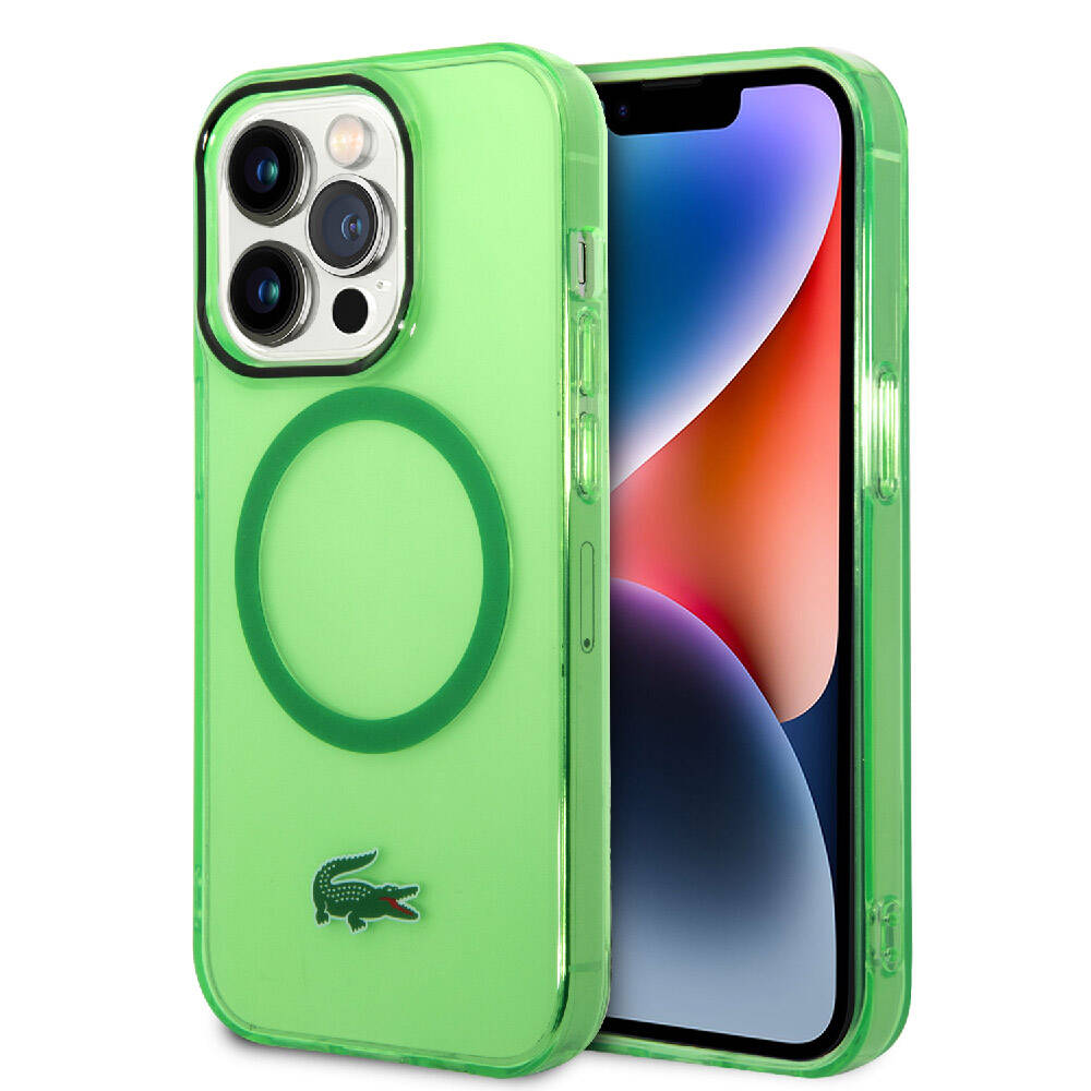 iPhone 15 Pro Kılıf Lacoste Orjinal Lisanslı M-safe Şarj Özellikli Transparan Timsah Logo Baskılı Kapak