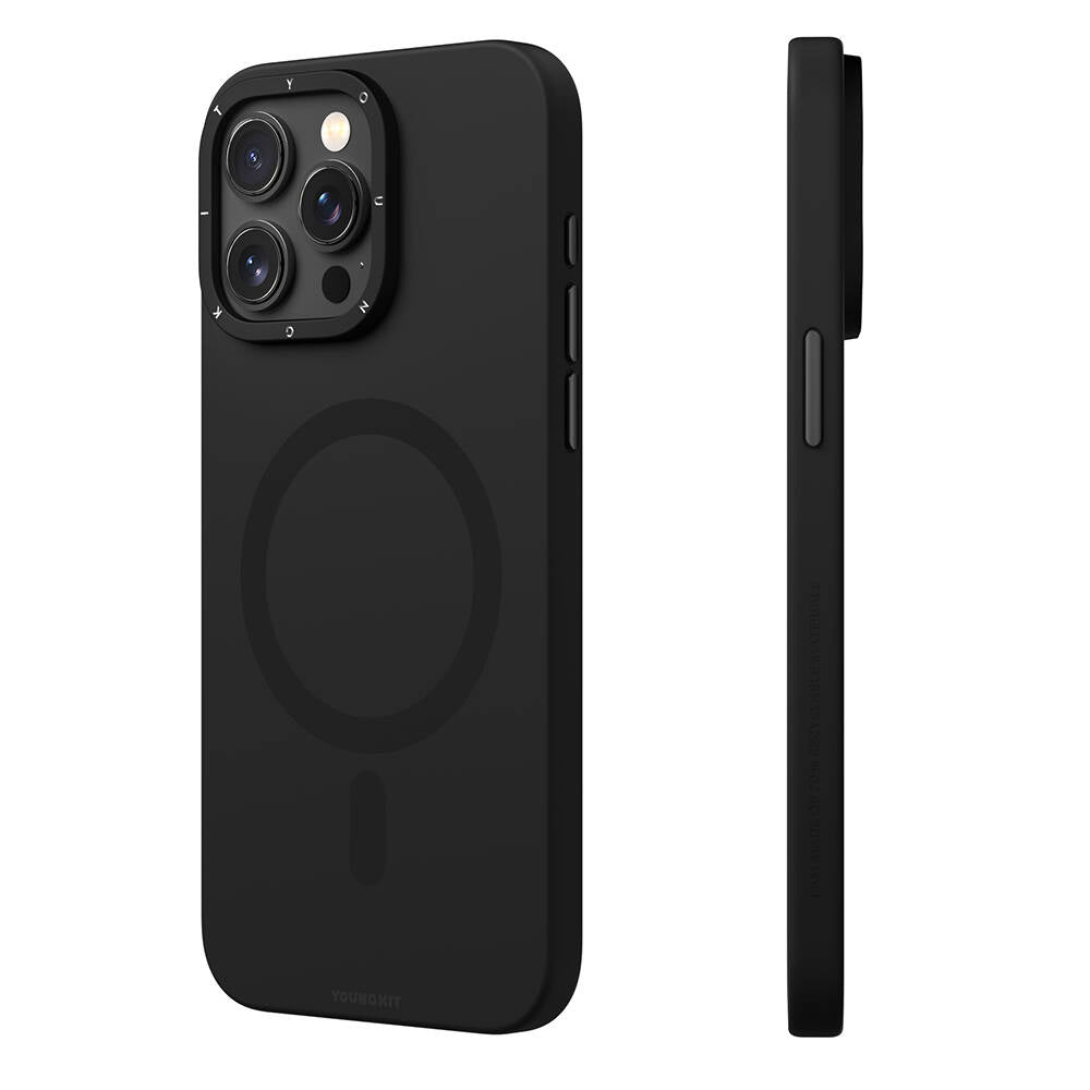 iPhone 15 Pro Kılıf M-safe Şarj Özellikli Çizilmeye ve Aşınmaya Dayanıklı Youngkit Velvet Serisi Kapak