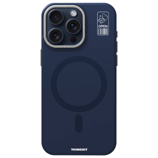 iPhone 15 Pro Kılıf M-safe Şarj Özellikli Kamera Standlı Youngkit Bitty Cream Kapak
