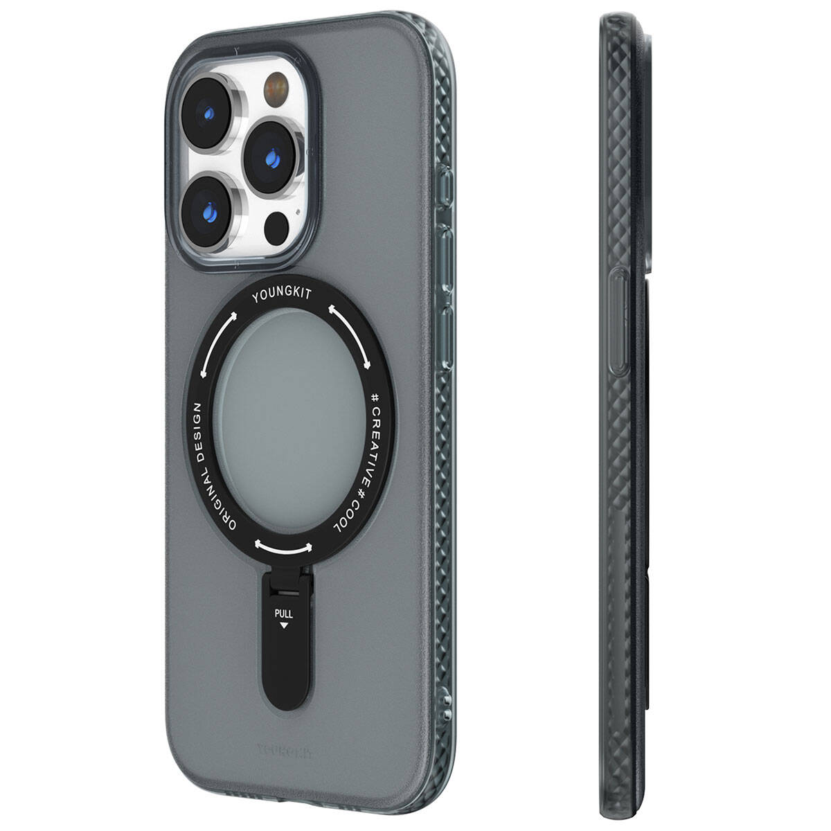 iPhone 15 Pro Kılıf M-safe Şarj Özellikli Youngkit Rock Serisi Kapak