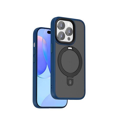 iPhone 15 Pro Max Kılıf Wiwu ZMM-010 M-safe Şarj Özellikli Mat Arka Yüzey Standlı Kapak