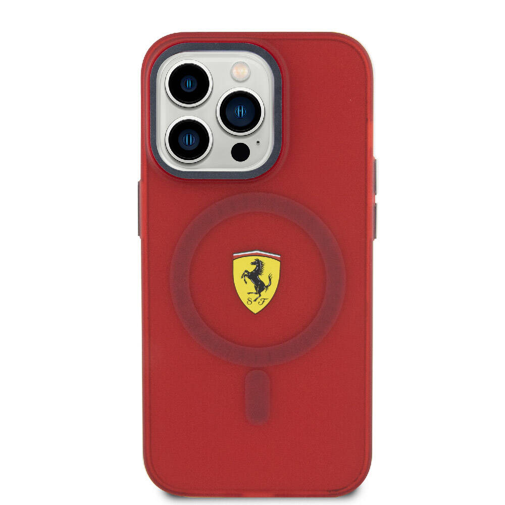 iPhone 15 Pro Max Kılıf Ferrari Orjinal Lisanslı M-safe Şarj Özellikli Kontrast Bumper Kapak