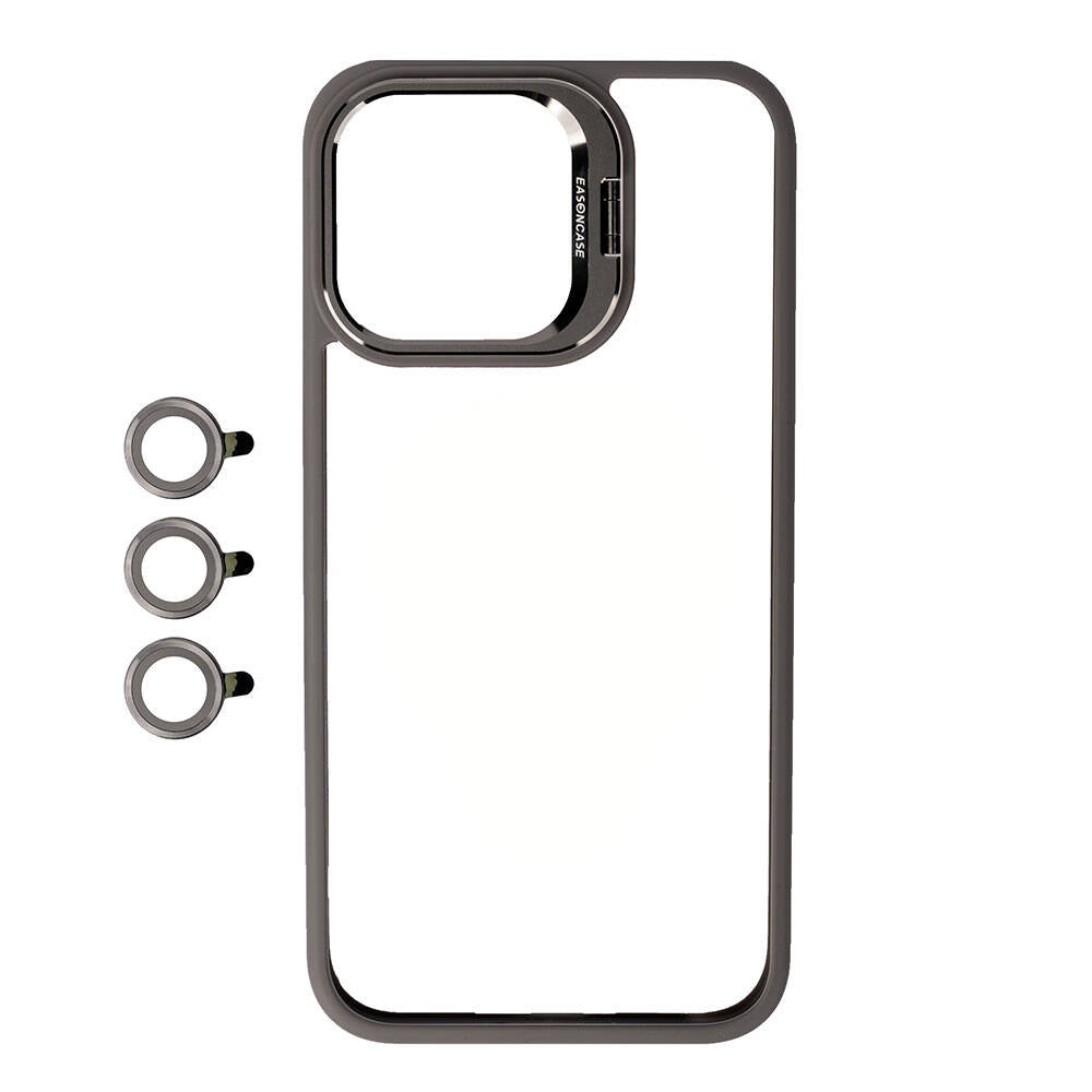 Apple iPhone 15 Pro Max Kılıf Kamera Lens Korumalı Standlı Zore Klon Lensli Kapak