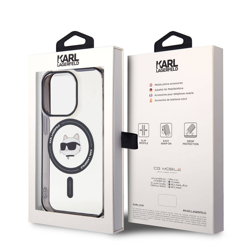 iPhone 15 Pro Max Kılıf Karl Lagerfeld M-safe Şarj Özellikli IML Choupette Orjinal Lisanslı Kapak