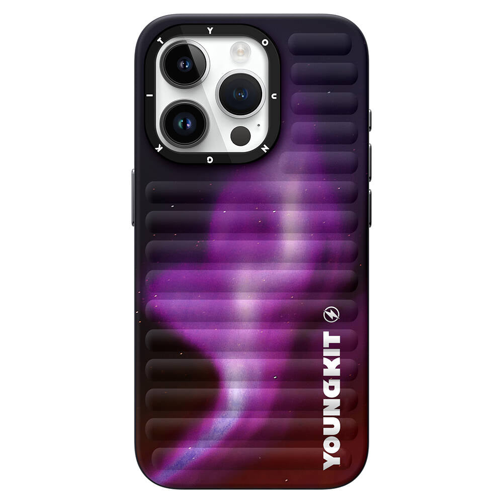 iPhone 15 Pro Max Kılıf Kuzey Işıkları Desenli Youngkit Aurora Serisi Kapak
