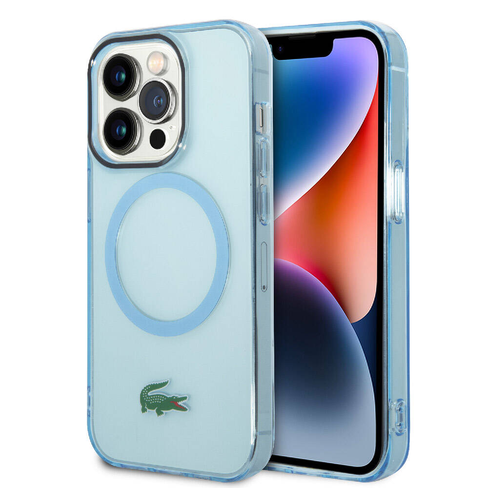 iPhone 15 Pro Max Kılıf Lacoste Orjinal Lisanslı M-safe Şarj Özellikli Transparan Timsah Logo Baskılı Kapak