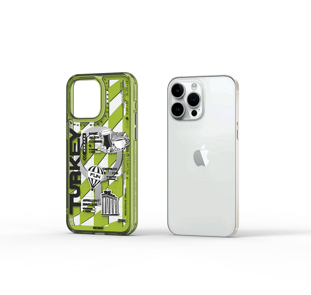 iPhone 15 Pro Max Kılıf M-safe Şarj Özellikli Desenli Wiwu Turkey A Serisi Kapak