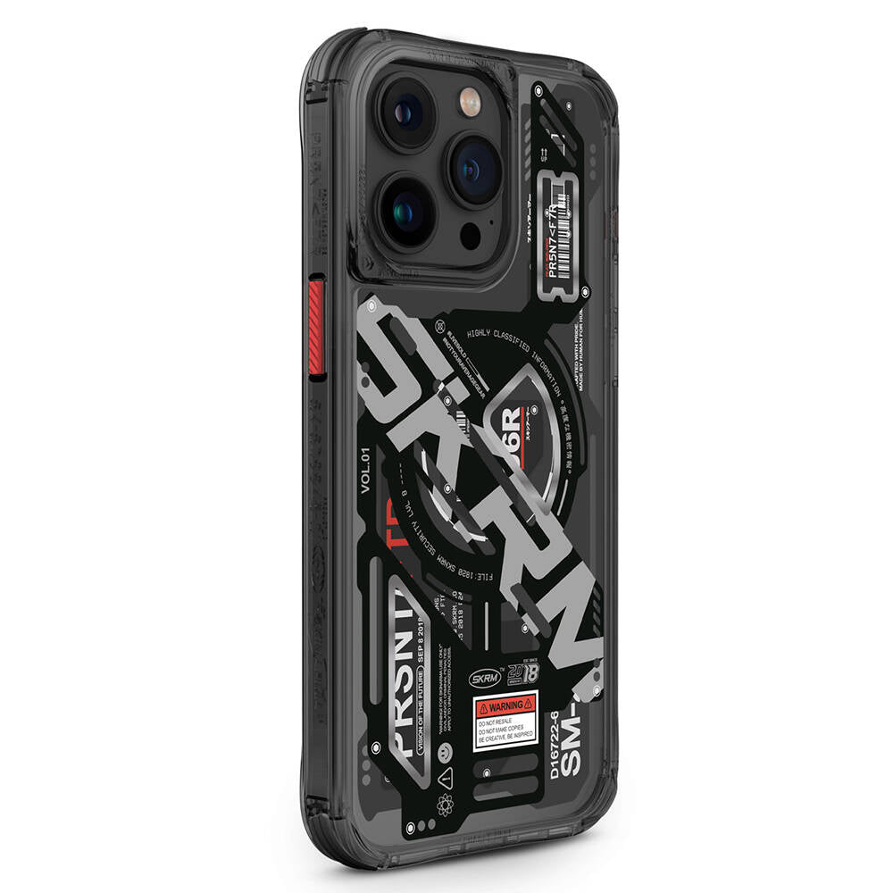 iPhone 15 Pro Max Kılıf M-safe Şarj Özellikli Katmanlı Makine Temalı SkinArma Ekho Kapak