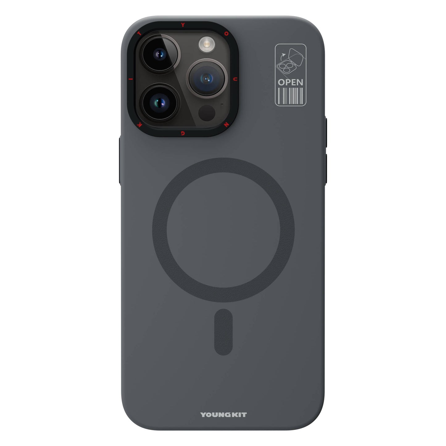 iPhone 15 Pro Max Kılıf M-safe Şarj Özellikli Standlı YoungKit Hermit Bracket Serisi Kapak