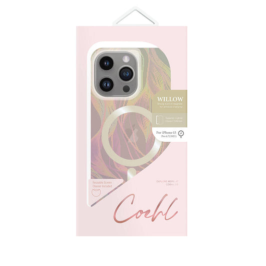 iPhone 15 Pro Max Kılıf M-safe Şarj Özellikli Yaprak Desenli Coehl Willow Kapak