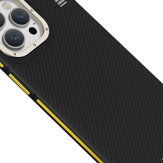 iPhone 15 Pro Max Kılıf M-safe Şarj Özellikli YoungKit 600D Kevlar Kapak