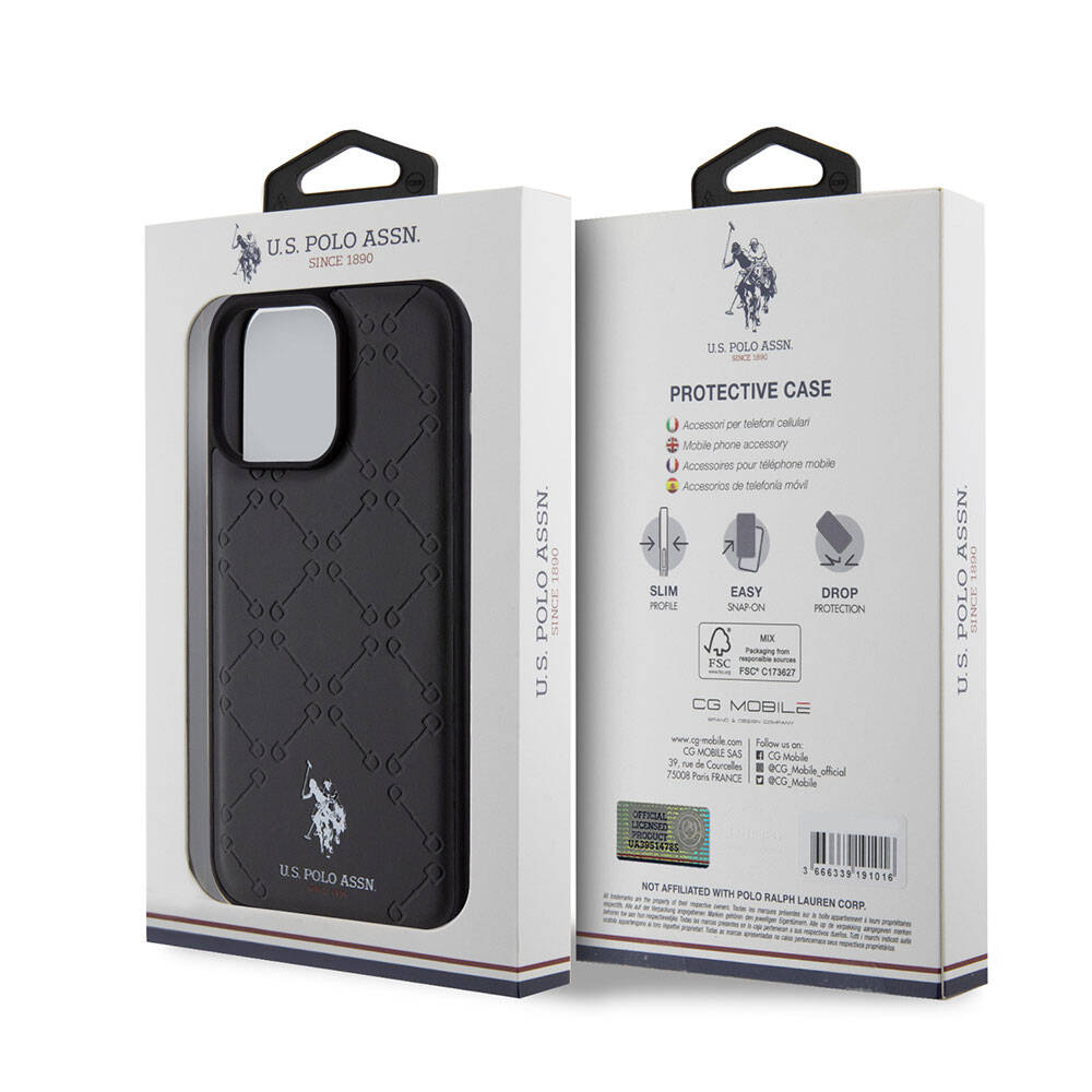 iPhone 15 Pro Max Kılıf U.S. Polo Assn. Orjinal Lisanslı HS Desenli Baskı Logolu Suni Deri Kapak