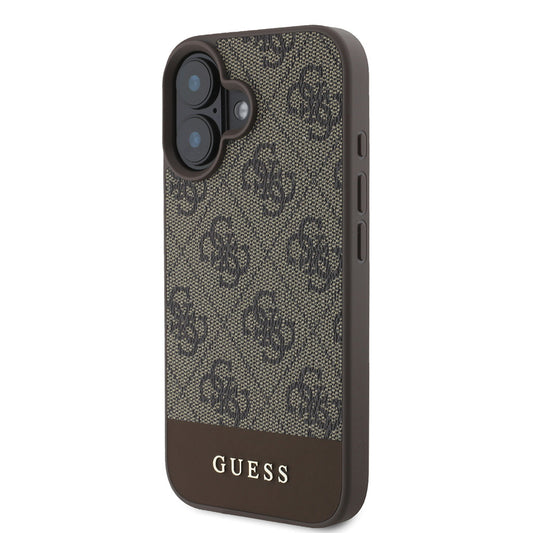 iPhone 16 Kılıf Guess Orjinal Lisanslı PU Deri Şerit Logo Dizaynlı Kapak
