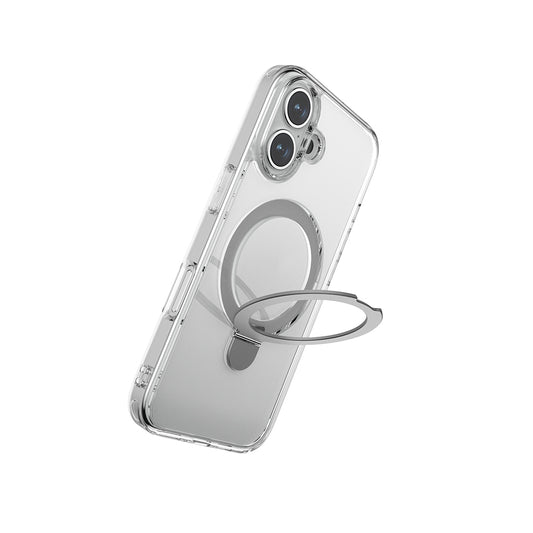 iPhone 16 Kılıf M-safe Şarj Özellikli Raptic Air Stand Serisi Buzlu Transparan Tasarımlı Standlı Kapak