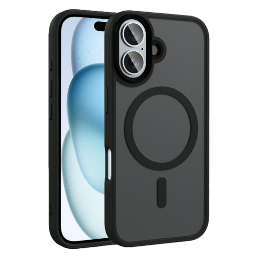 Apple iPhone 16 Kılıf Mat Arka Yüzey Wireless Şarj Özellikli Zore Flet M-safe Kapak
