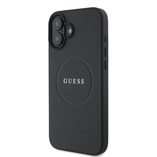 iPhone 16 Plus Kılıf Guess Orjinal Lisanslı M-safe Şarj Özellikli Yazı Logolu Grained Kapak