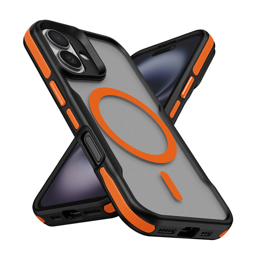 Apple iPhone 16 Plus Kılıf M-safe Şarj Özellikli Renkli Kenar Airbag Şeritli Zore Lamer Kapak