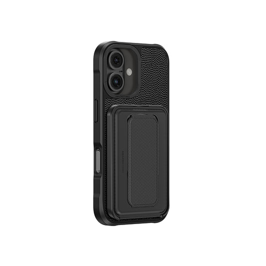 iPhone 16 Plus Kılıf M-safe Şarj Özellikli Standlı Kartlıklı Set Amazinghing Glamour Luxe Serisi Kapak