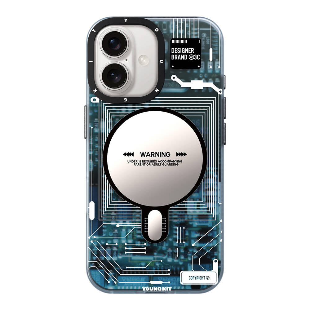 iPhone 16 Plus Kılıf M-safe Şarj Özellikli Youngkit Technology Serisi Kapak