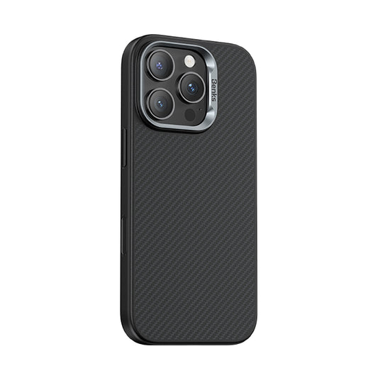 iPhone 16 Pro Kılıf Karbon Fiber M-safe Şarj Özellikli Kamerra Kontrol Butonlu Benks Hybrid ArmorPro 600D Kevlar Kapak