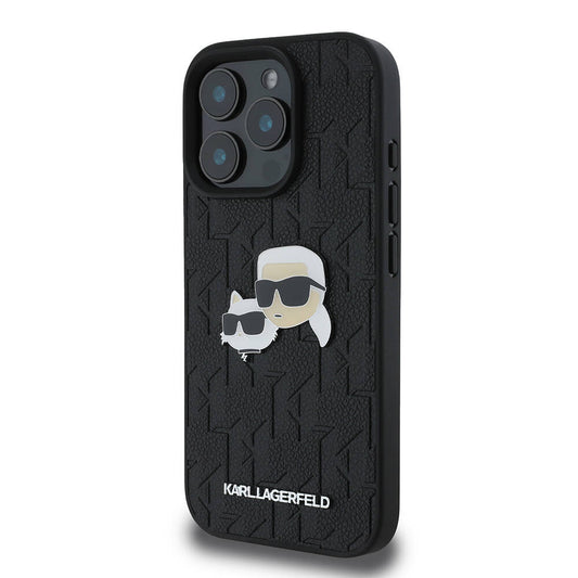 iPhone 16 Pro Kılıf Karl Lagerfeld Orjinal Lisanslı K&C Heads Monogram Pin Kapak