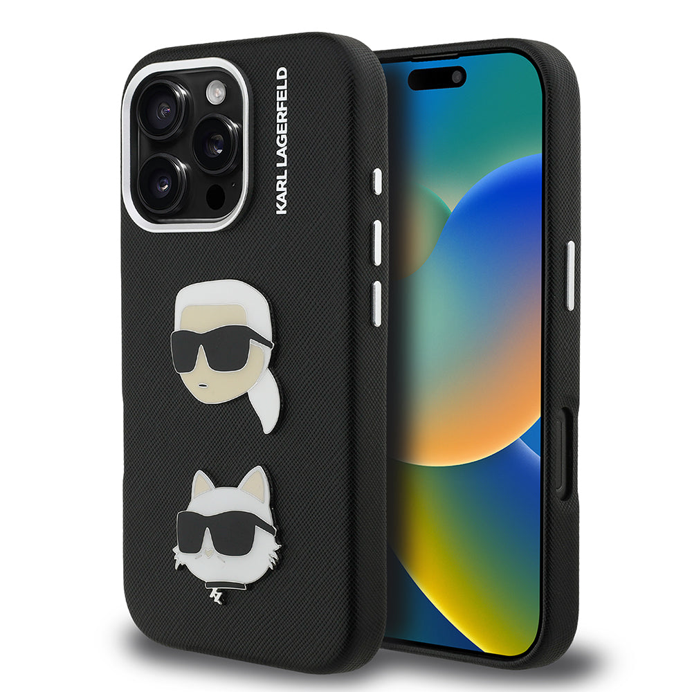 iPhone 16 Pro Kılıf Karl Lagerfeld Orjinal Lisanslı K&C Heads Pin Kapak
