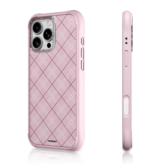 iPhone 16 Pro Kılıf M-safe Şarj Özellikli Youngkit Argyle Serisi Kapak