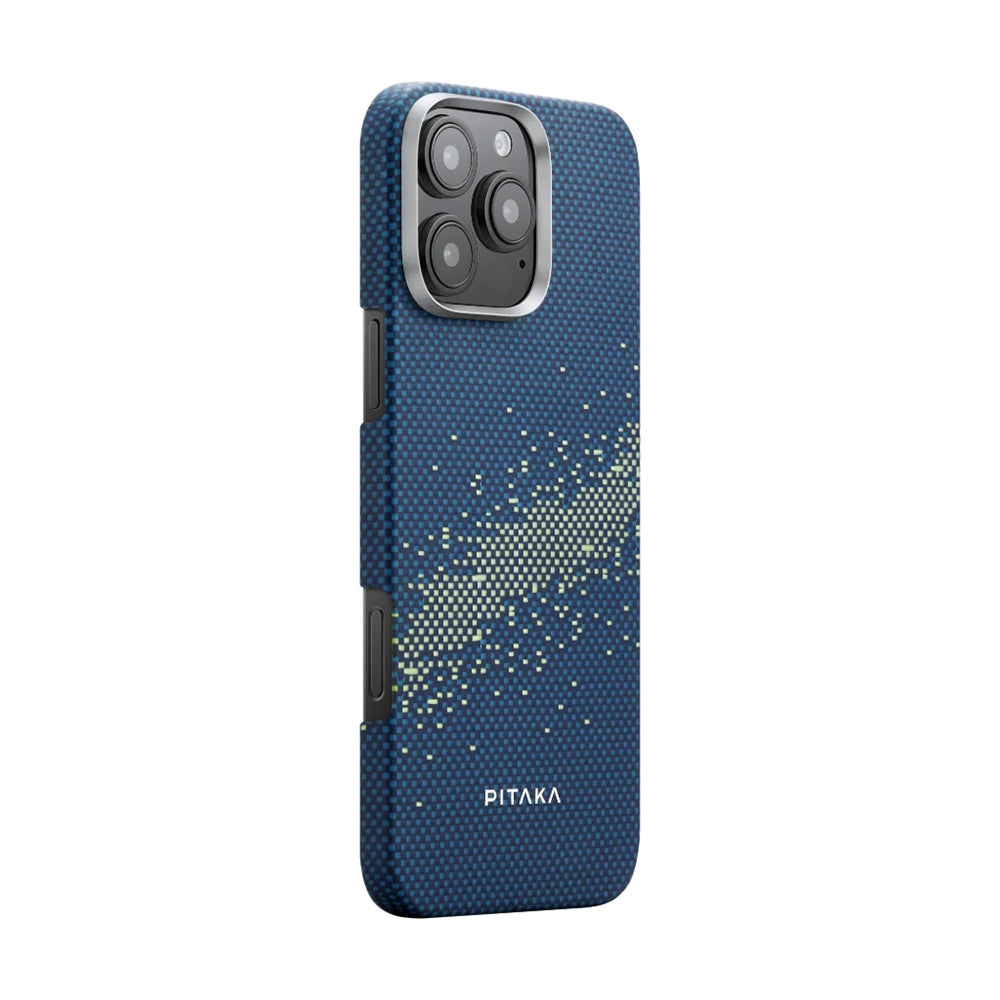 iPhone 16 Pro Kılıf M-safe Şarj Özellikli Aramid Fiber Pitaka Tactile Woven Starpeak Serisi Milky Way Galaxy Kapak