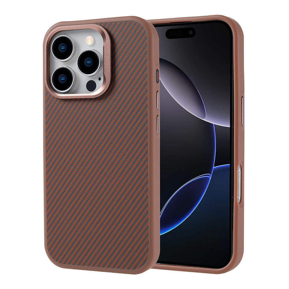 Apple iPhone 16 Pro Kılıf M-safe Şarj Özellikli Karbon Fiber Görünümlü Zore Troy Kapak