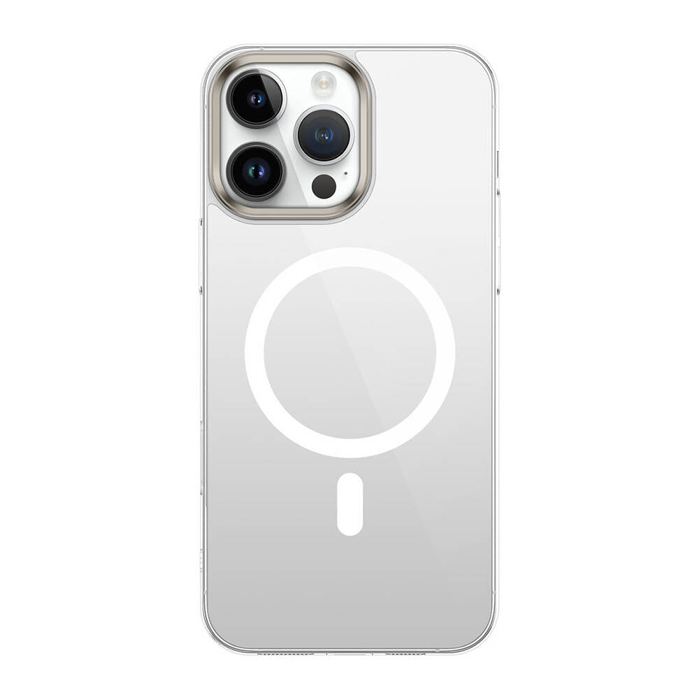 Apple iPhone 16 Pro Kılıf M-safe Şarj Özellikli Şeffaf Cam Arka Yüzey Zore G-Glass Kapak