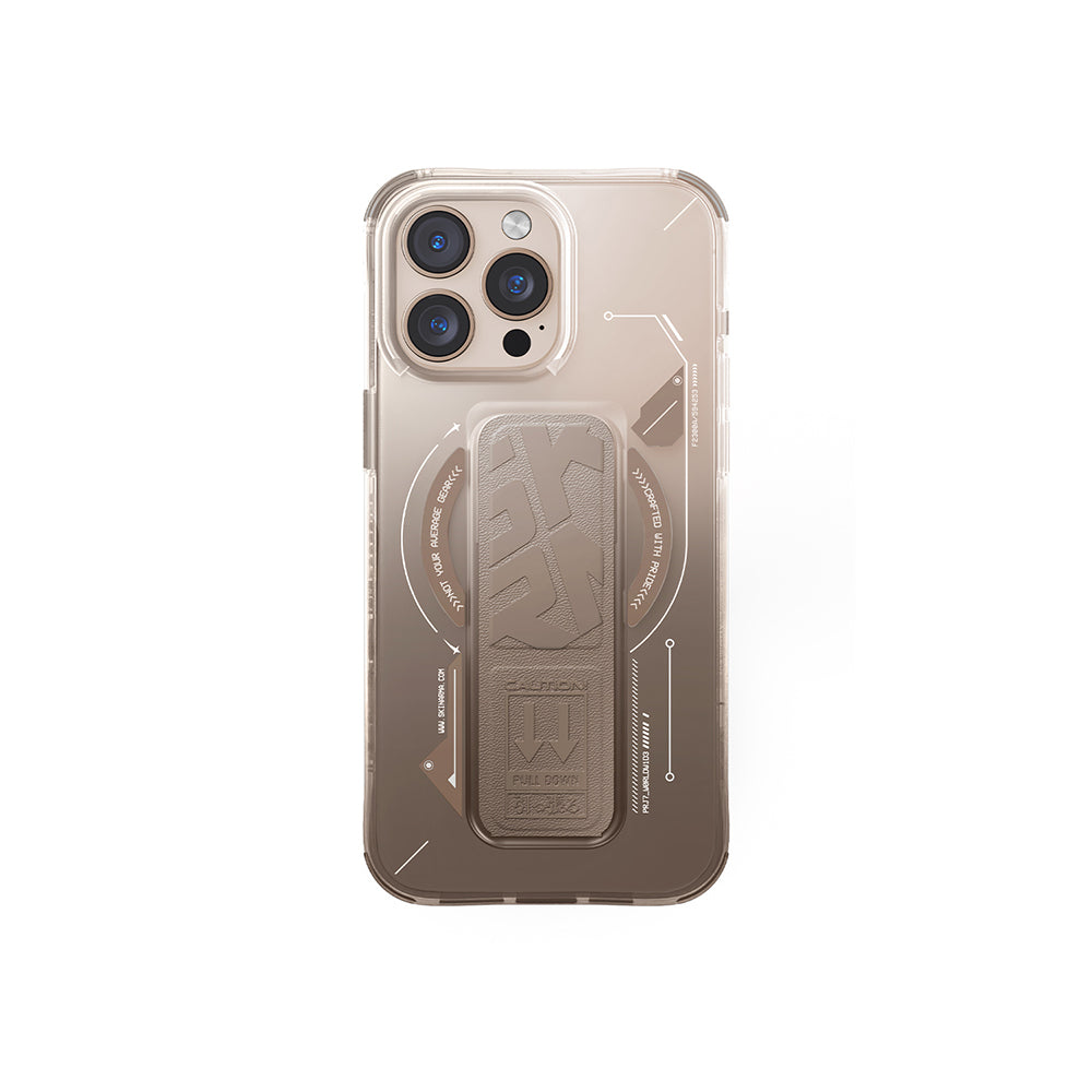 iPhone 16 Pro Kılıf M-safe Şarj Özellikli Teknoloji Desenli Standlı Skinarma Helio Kapak