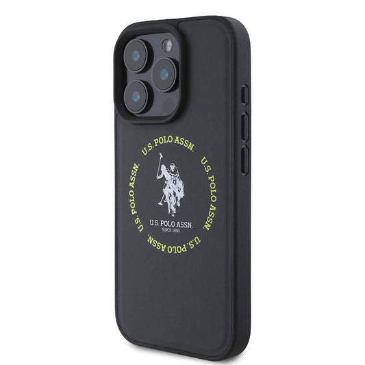 iPhone 16 Pro Kılıf U.S. Polo Assn. Orjinal Lisanslı M-safe Şarj Özellikli Circle ve Double Horse Logolu Deri Kapak