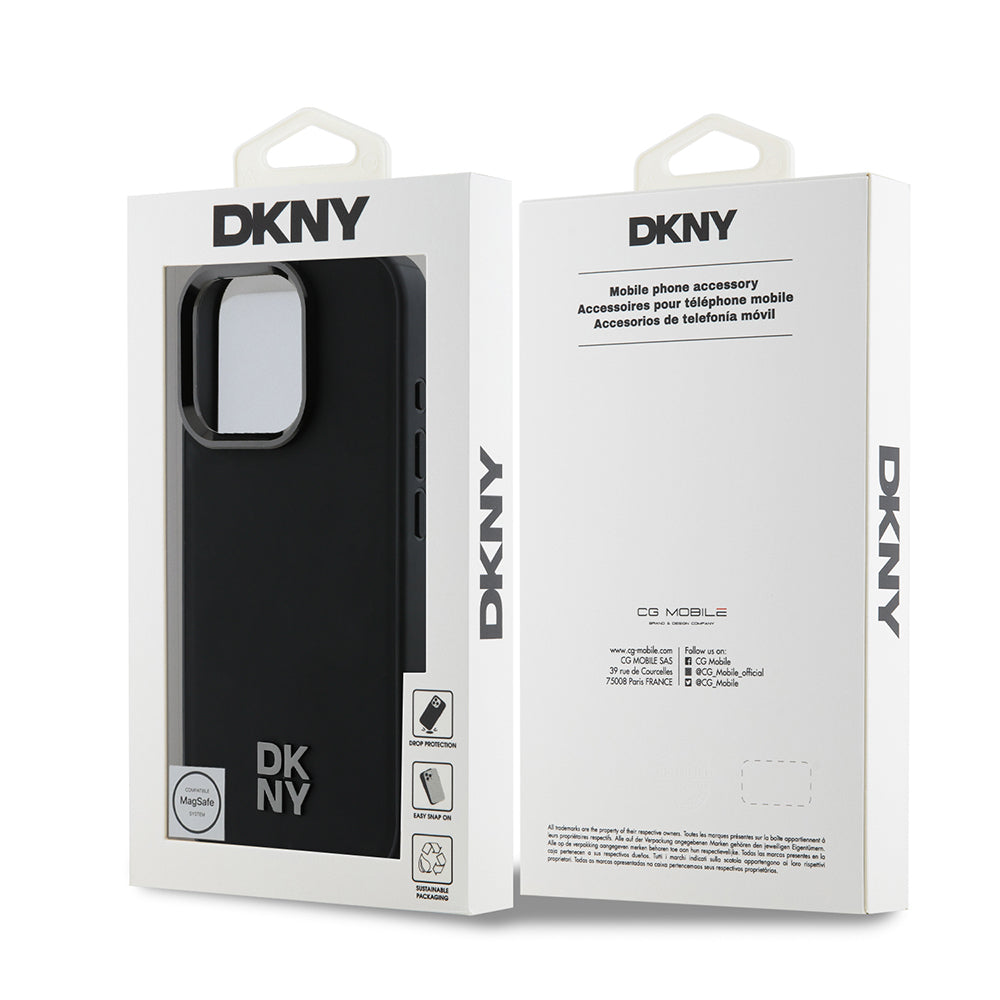iPhone 16 Pro Max Kılıf DKNY Orjinal Lisanslı M-safe Şarj Özellikli Metal Logolu PU Deri Plain Kapak