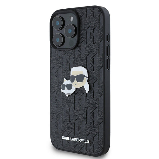 iPhone 16 Pro Max Kılıf Karl Lagerfeld Orjinal Lisanslı K&C Heads Monogram Pin Kapak