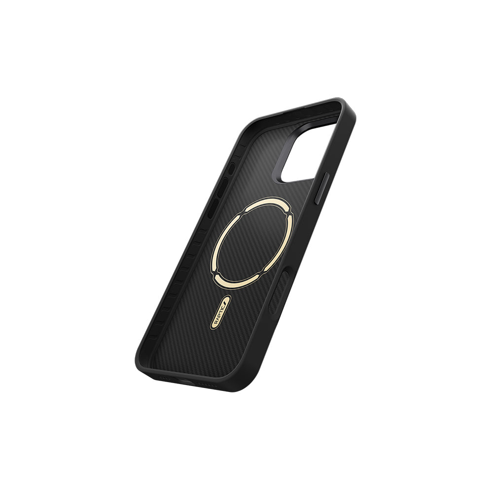 iPhone 16 Pro Max Kılıf M-safe Şarj Özellikli 600D Metal Kamera Çerçeveli Raptic Aramid Fiber Serisi Kapak