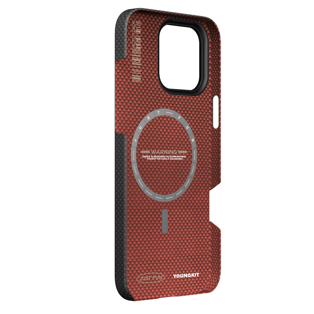 iPhone 16 Pro Max Kılıf M-safe Şarj Özellikli Aramid Fiber Youngkit 1500D Kevlar Extreme Wing Serisi Kapak