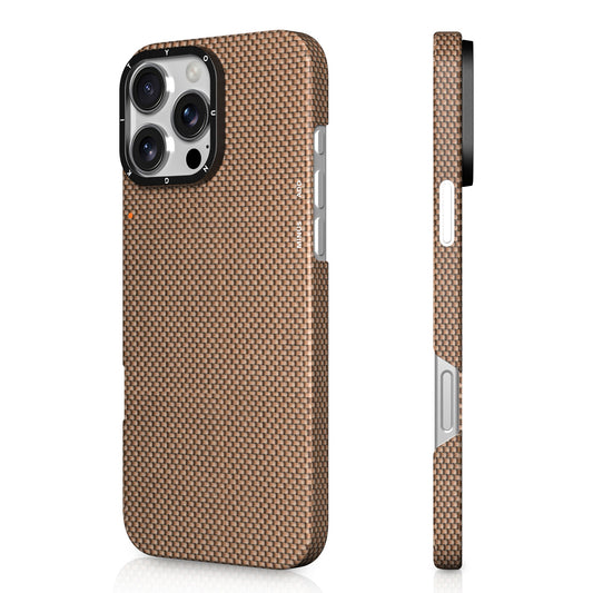 iPhone 16 Pro Max Kılıf M-safe Şarj Özellikli Aramid Fiber Youngkit 1500D Kevlar Extreme Wing Titanyum-Gold Serisi Kapak