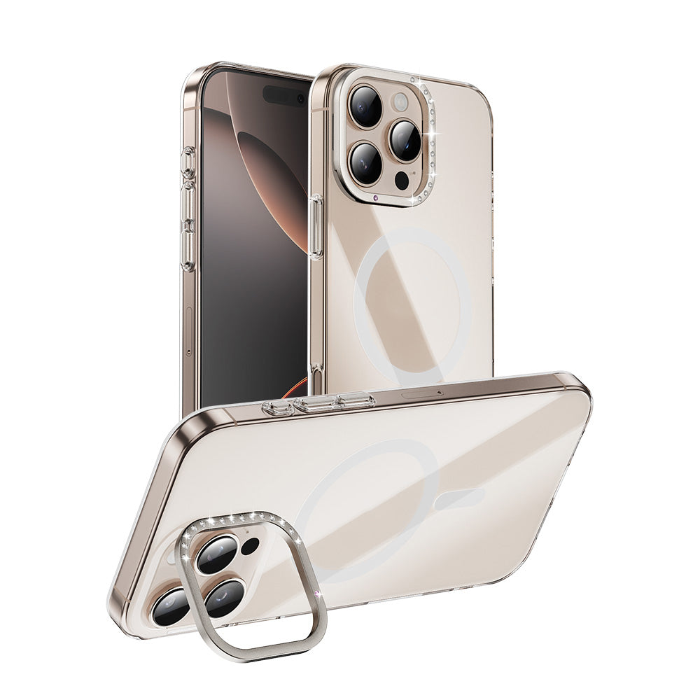 Apple iPhone 16 Pro Max Kılıf M-safe Şarj Özellikli Kamera Standlı Zore Estop Kapak