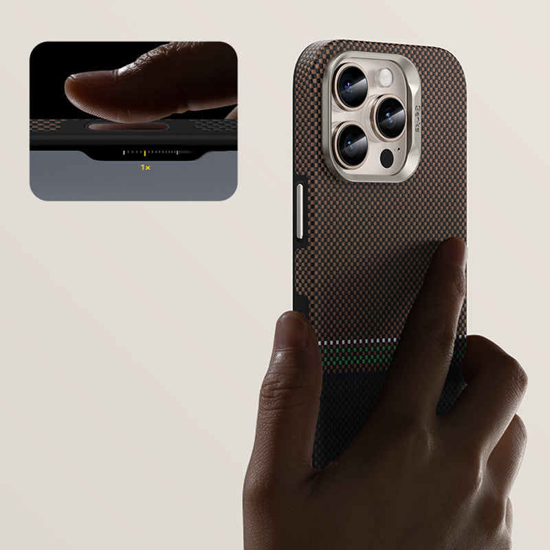 iPhone 16 Pro Max Kılıf M-safe Şarj Özellikli Karbon Fiber Tasarımlı Benks Prestige ArmorPro Kevlar Kapak
