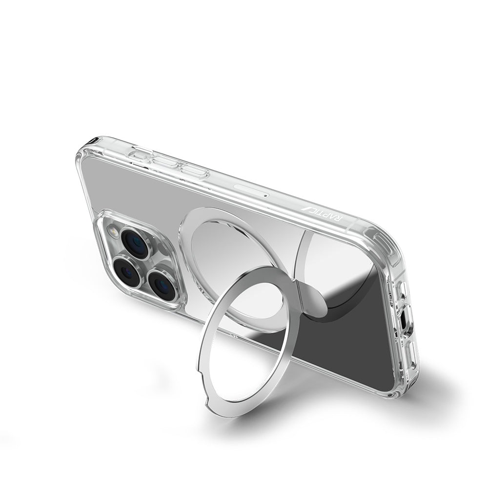 iPhone 16 Pro Max Kılıf M-safe Şarj Özellikli Raptic Air Stand Serisi Aynalı Arka Yüzey Standlı Kapak