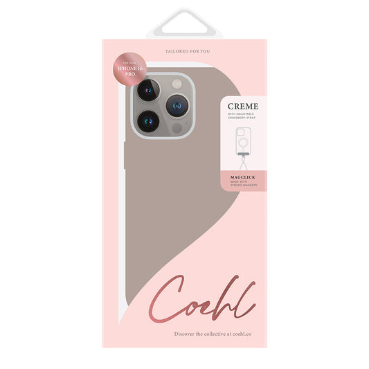iPhone 16 Pro Max Kılıf M-safe Şarj Özellikli Soft Arka Yüzey Askı İpli Coehl Creme Kapak