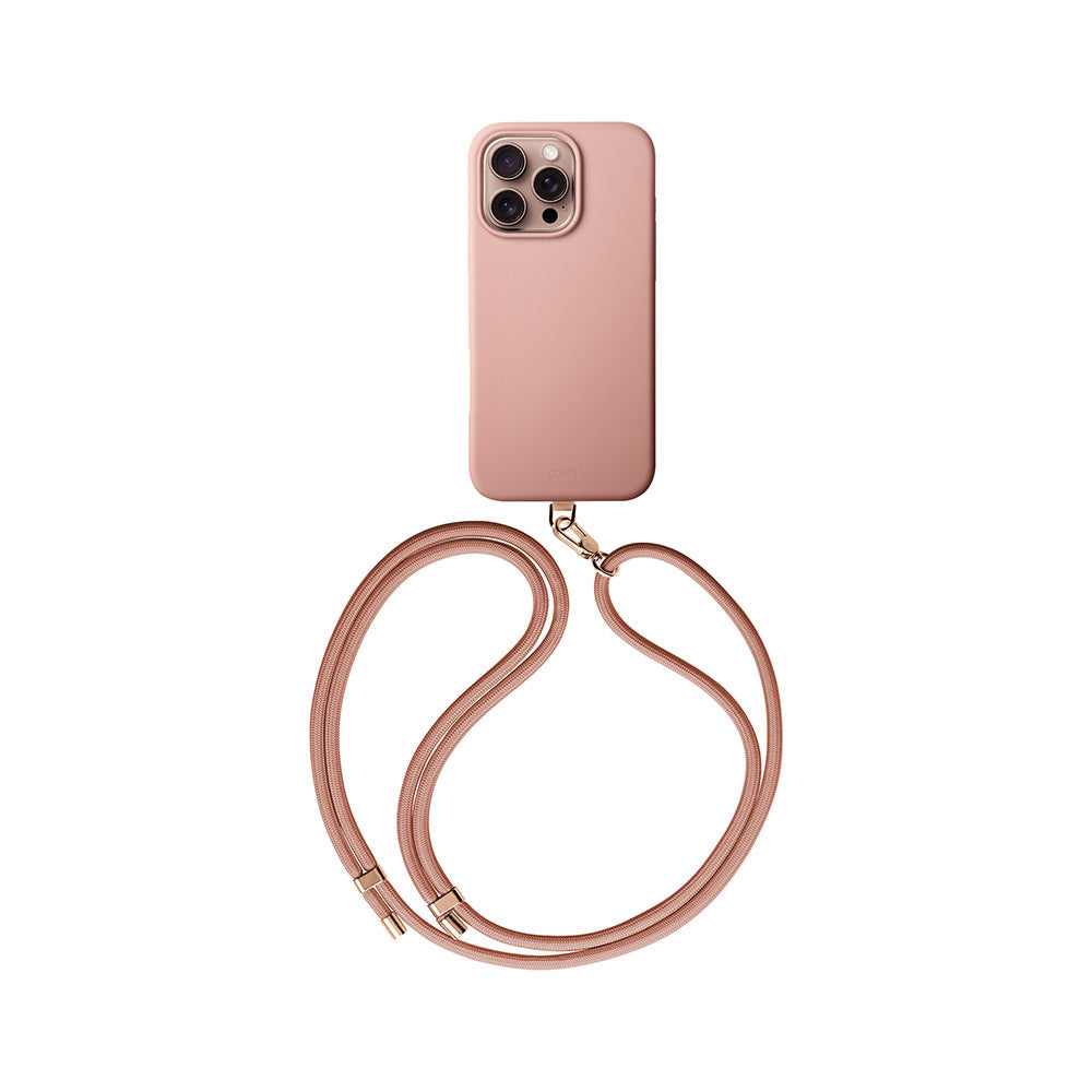 iPhone 16 Pro Max Kılıf M-safe Şarj Özellikli Soft Arka Yüzey Askı İpli Coehl Creme Kapak