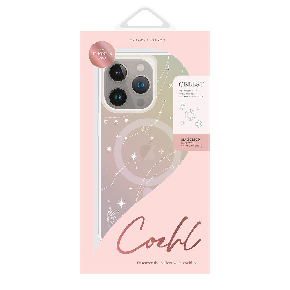 iPhone 16 Pro Max Kılıf M-safe Şarj Özellikli Takım Yıldızı Desenli Askı Aparatlı Coehl Celest Kapak