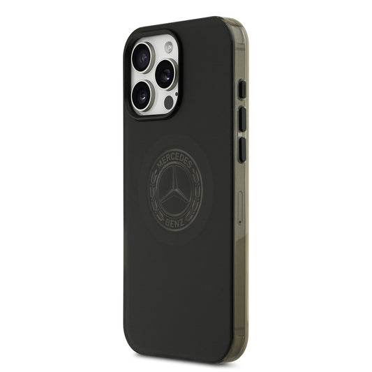 Apple iPhone 16 Pro Max Kılıf Mercedes Benz Orjinal Lisanslı M-safe Şarj Özellikli Buzlu PC Nostaljik Yıldız Dizayn Kapak