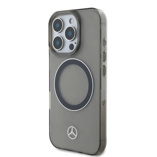 iPhone 16 Pro Max Kılıf Mercedes Benz Orjinal Lisanslı M-safe Şarj Özellikli Saydam Yüzey Silver Ring Kapak
