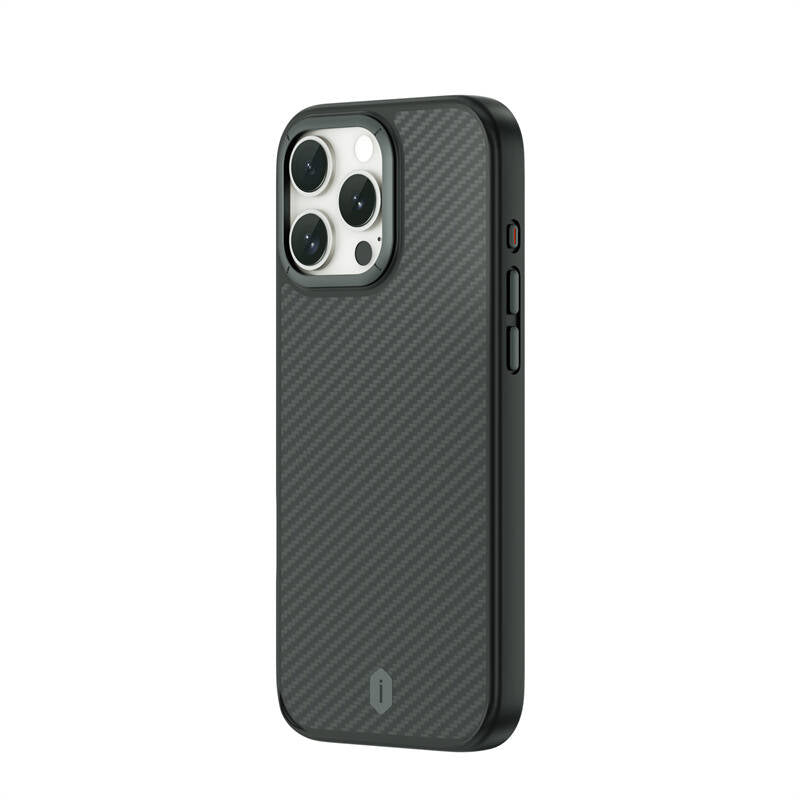 iPhone 16 Pro Max Kılıf Wiwu DCC-205 M-safe Şarj Özellikli Aramid Fiber Tasarım Kevlar Kapak