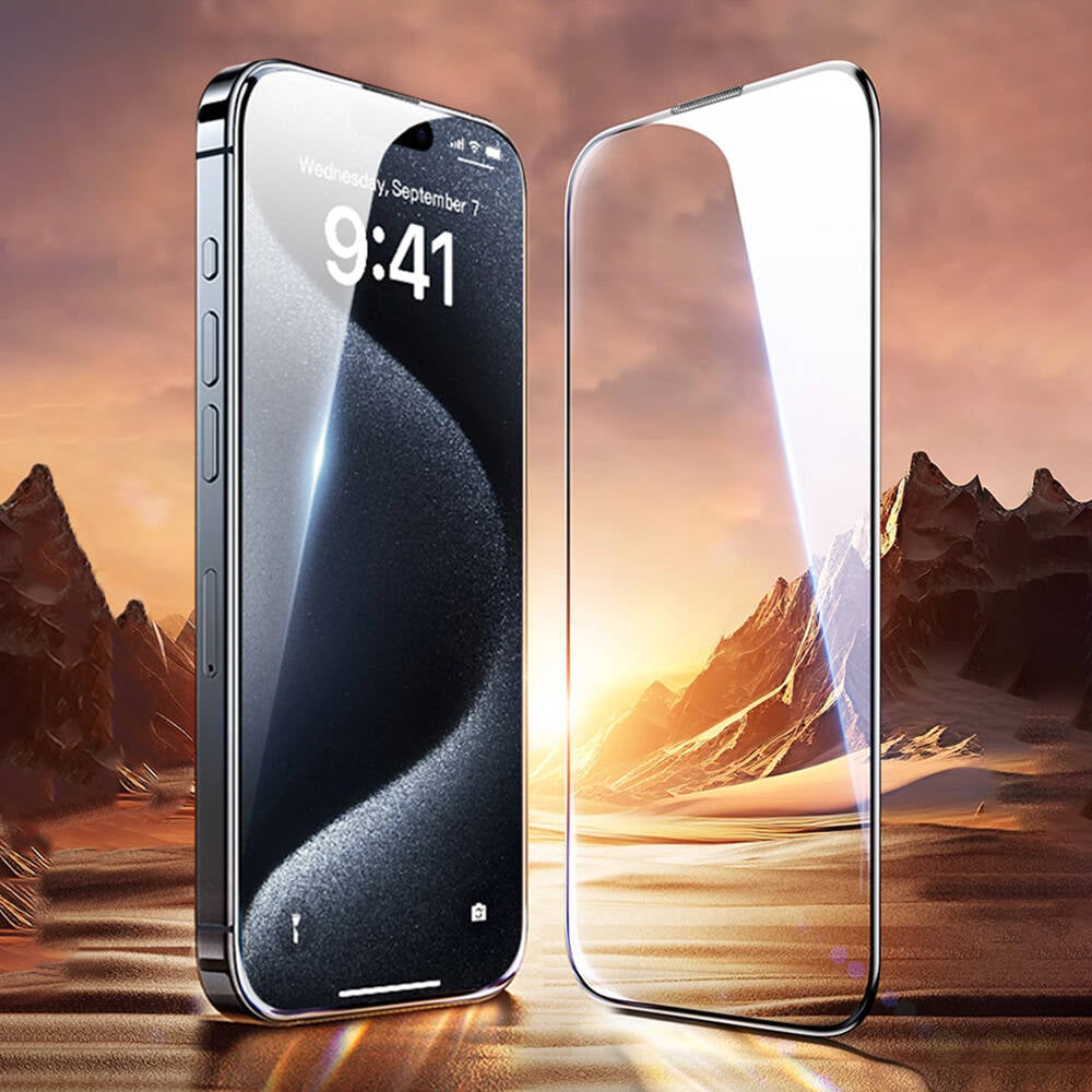 iPhone 16 Wiwu GT-008 Polimer Oleofobik Kaplama Şeffaf Pürüzsüz Temperli Cam Ekran Koruyucu 10'lu Paket